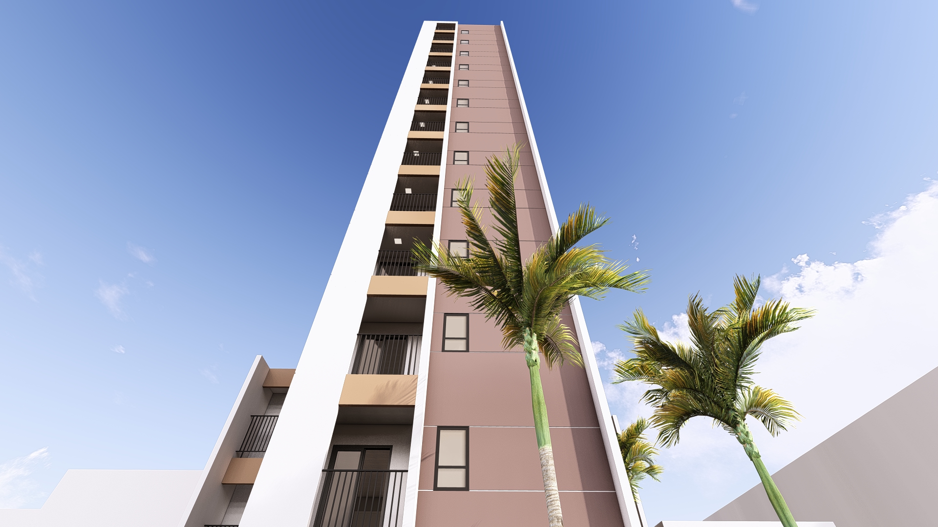 Fachada do Exclusive Vila Ré, empreendimento residencial moderno na Vila Ré, Zona Leste de São Paulo
